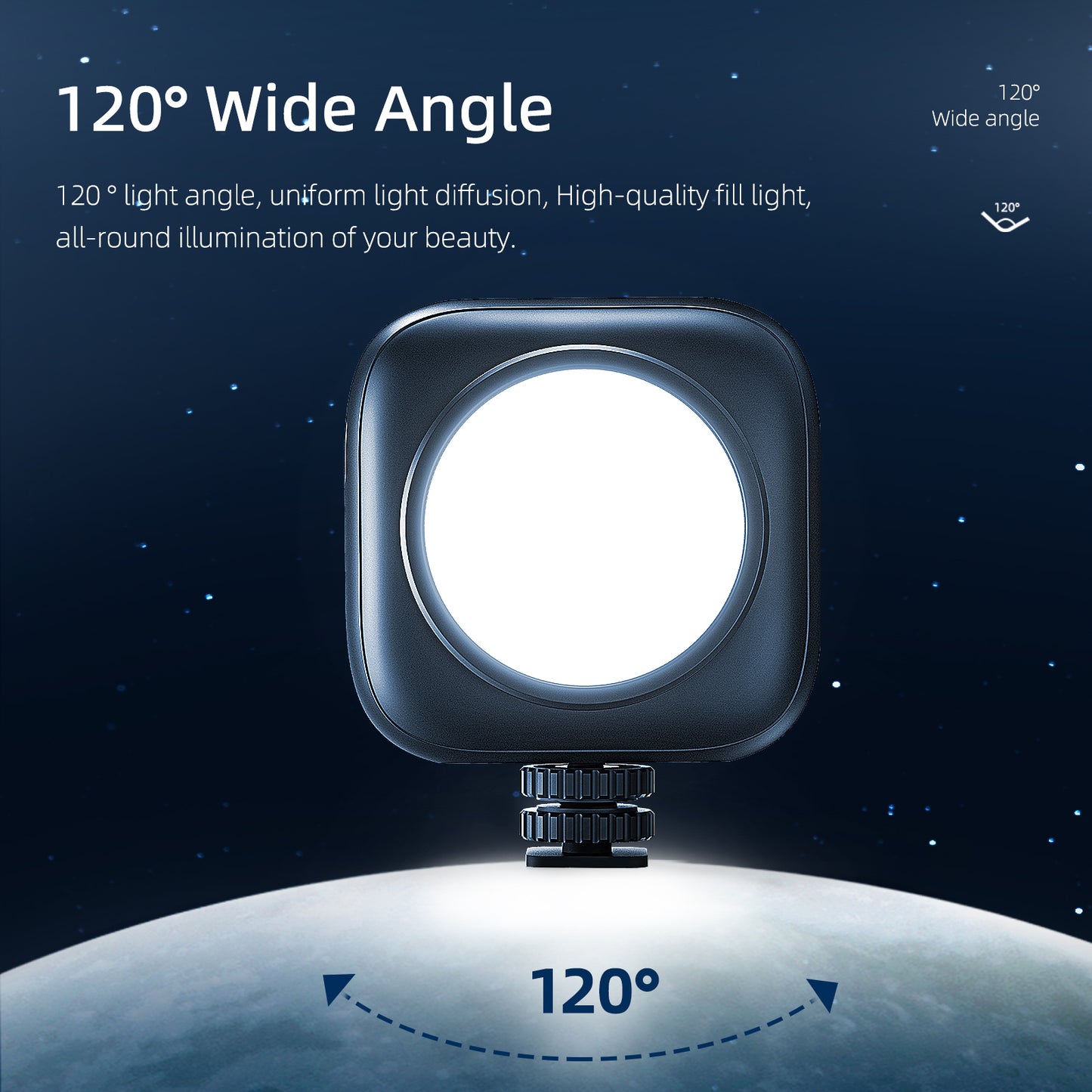 Uniqkart TE-BGD-001 LED Video Fill Light Photography Lighting with Cold Shoe 1/4 Screw Hole for Smartphone DSLR SLR Action Camera