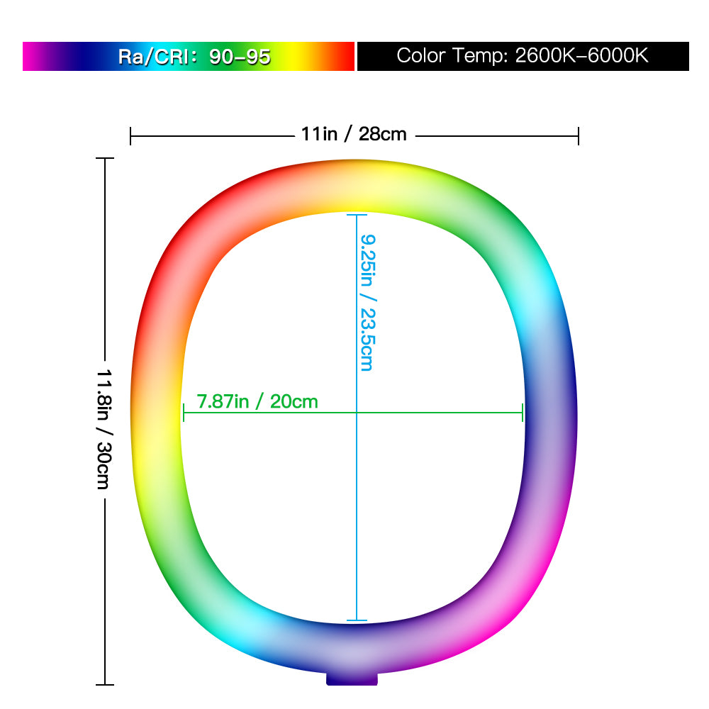 RMD-11 12 inch Dimmable Selfie Ring Light RGB Tripod Phone Stand Holder Colorful Photography Fill Light
