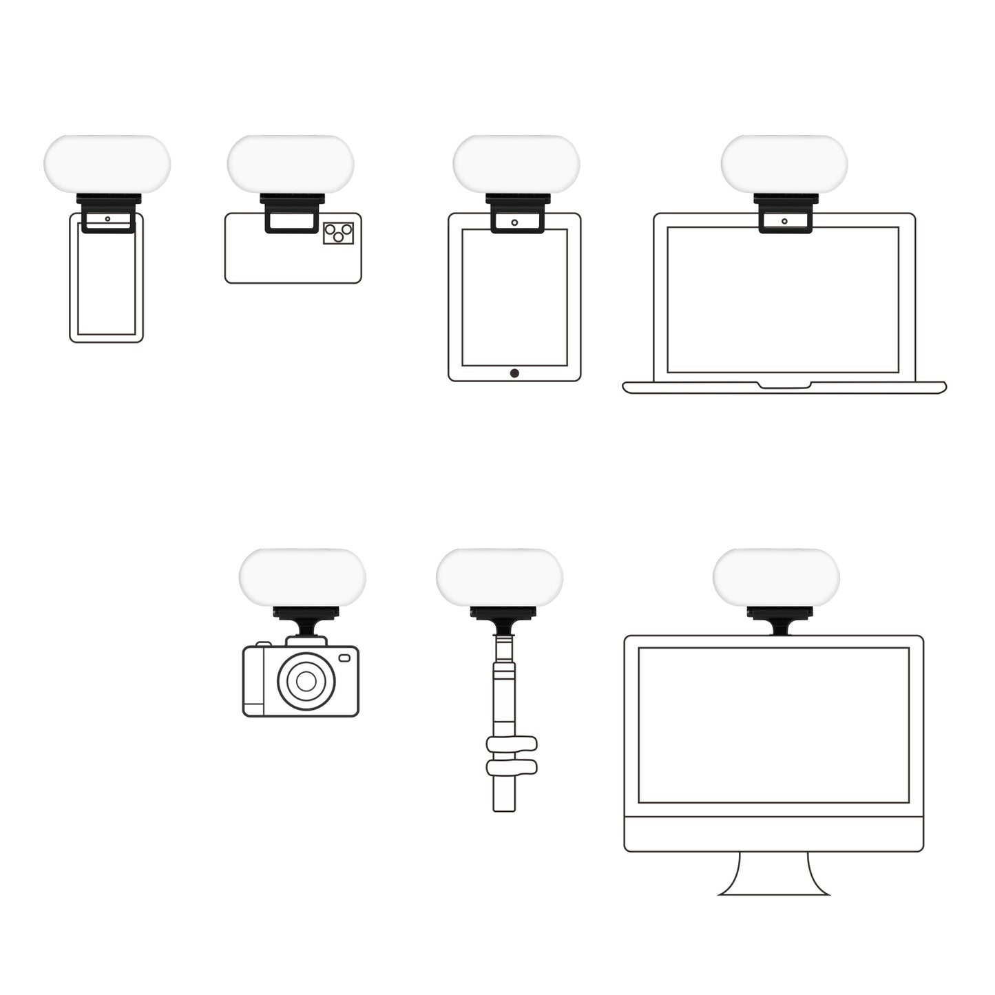 Z2 Oval LED Video Light Panel 3 Lighting Modes Bi-color Dimmable Live Stream Video Photo Fill Lamp with Adapters