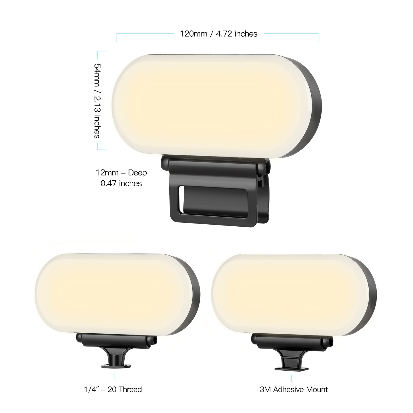Z2 Oval LED Video Light Panel 3 Lighting Modes Bi-color Dimmable Live Stream Video Photo Fill Lamp with Adapters