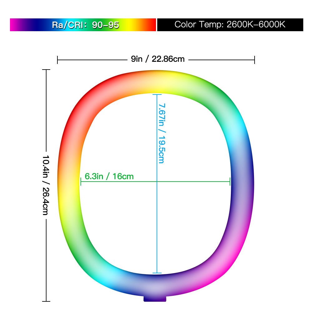 RMD-11 10 inch RGB LED Ring Light Selfie Photographic Lighting Dimmable Lamp with Control Tripod Stand
