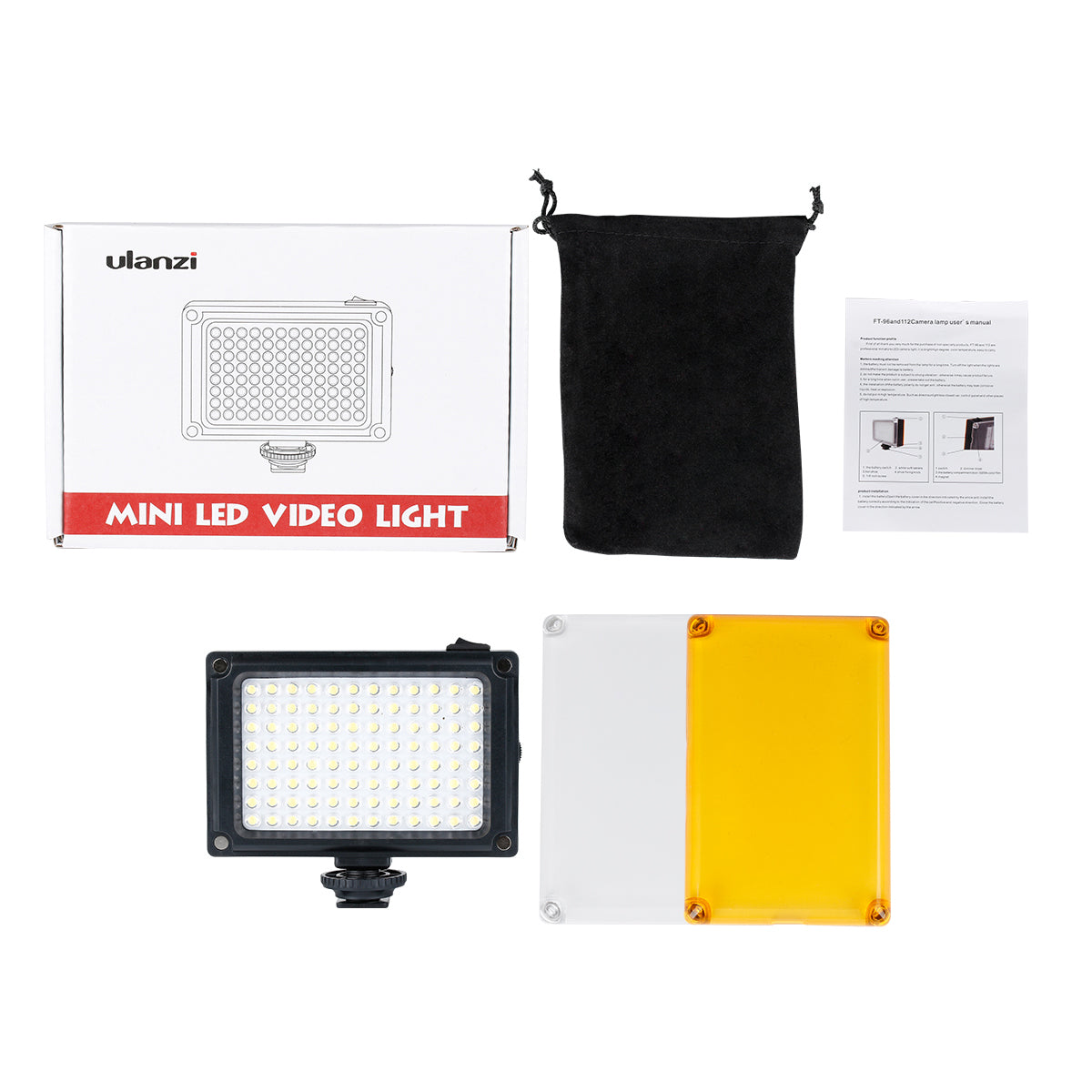 Uniqkart 96 LED Video Light Dimmable Bi-color Temperature Photographic Lighting for Youtube Live Streaming