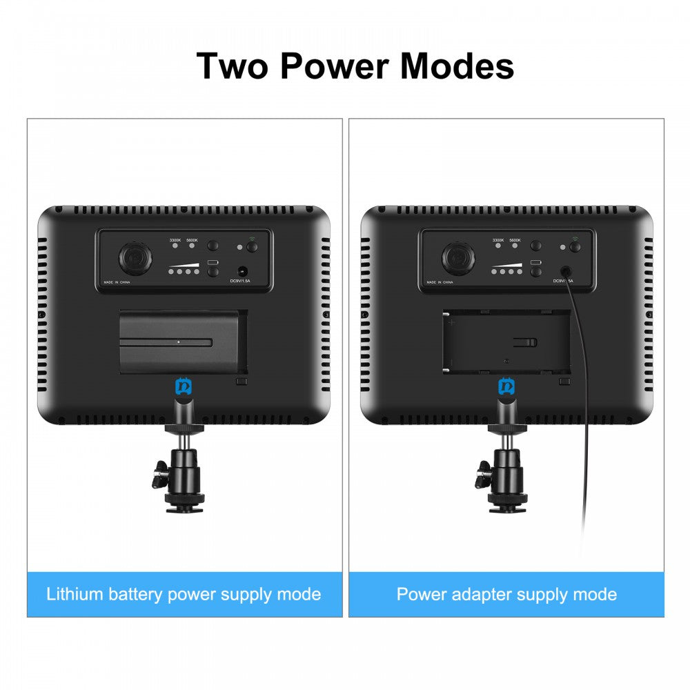 128B LED Video Light 12W Dimmable Panel Light Photo Studio Live Photography Fill Light 3300-5600K with Remote Control