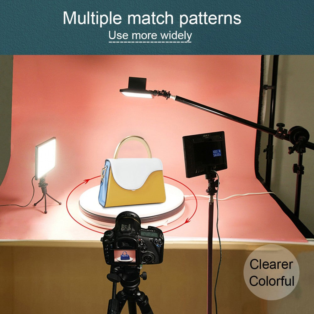 128B LED Video Light 12W Dimmable Panel Light Photo Studio Live Photography Fill Light 3300-5600K with Remote Control