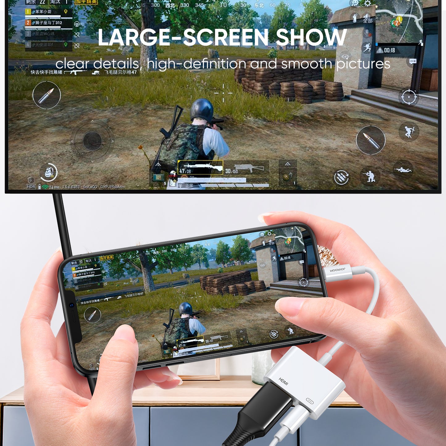 Uniqkart JR-H141 8 Pin Lightning to HDMI HD Video Adapter Converter