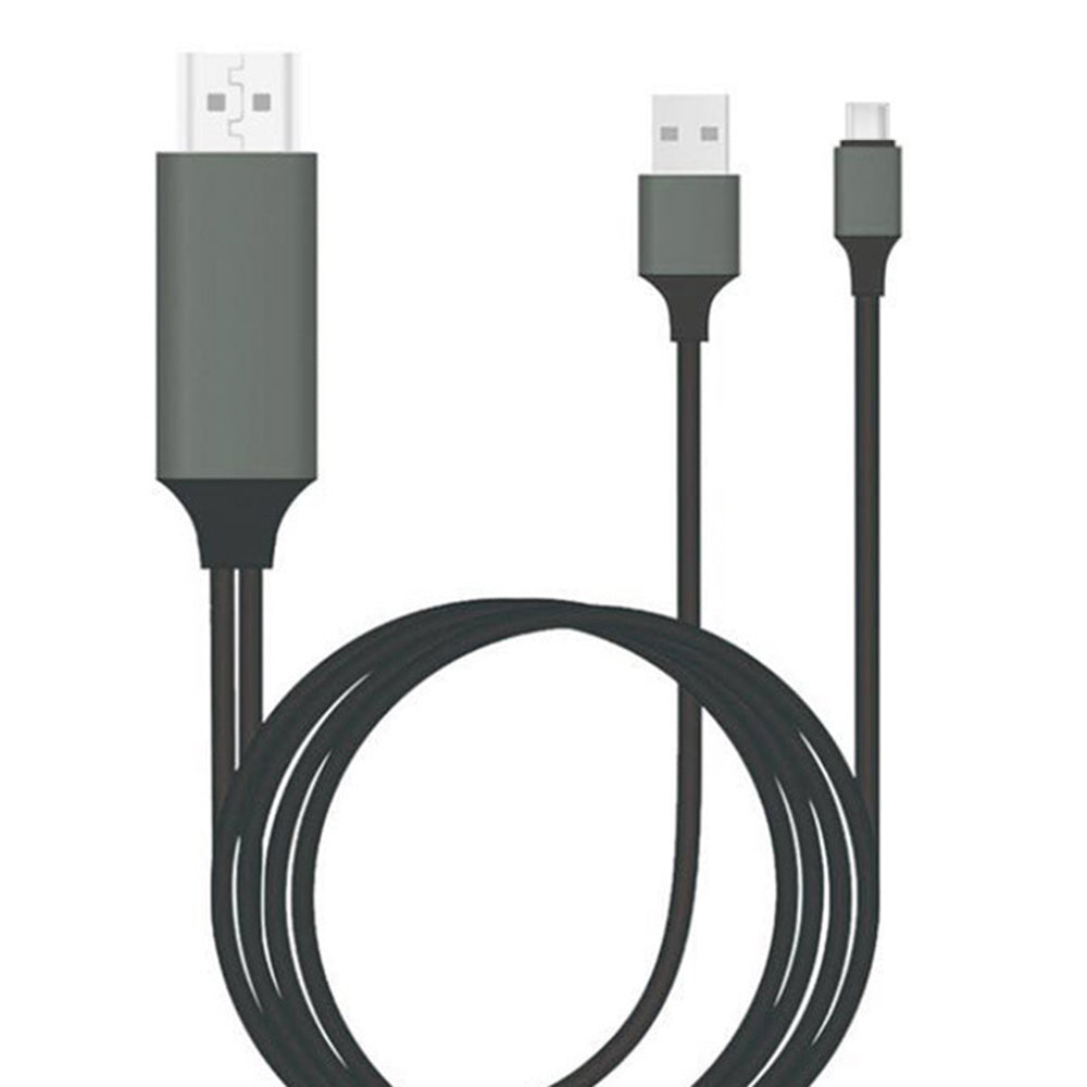 6.6ft/2m Type-C to HDMI Cable Adapter USB3.1 to HDMI Support USB Charging Type-C to HDMI Converter 4K*2K Compatible with 1080P 720P - Black