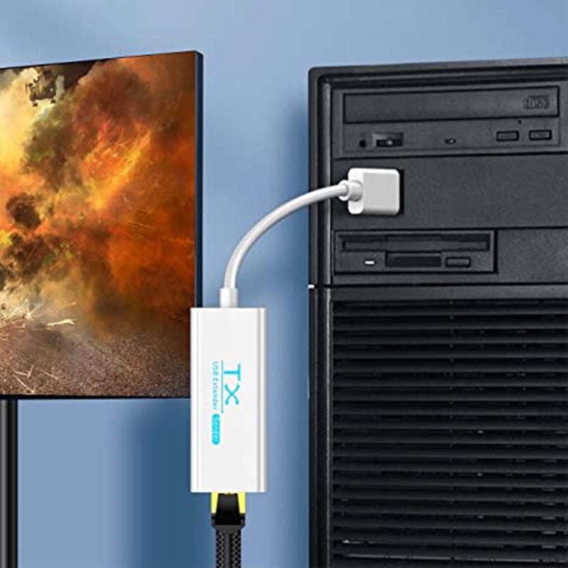 USB to RJ45 Ethernet Extender USB2.0 Signal Converter TX RX Extension Adapter (Support 200m)