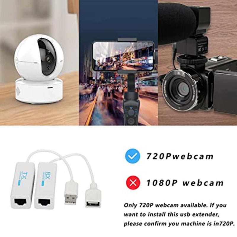 USB to RJ45 Ethernet Extender USB2.0 Signal Converter TX RX Extension Adapter (Support 200m)