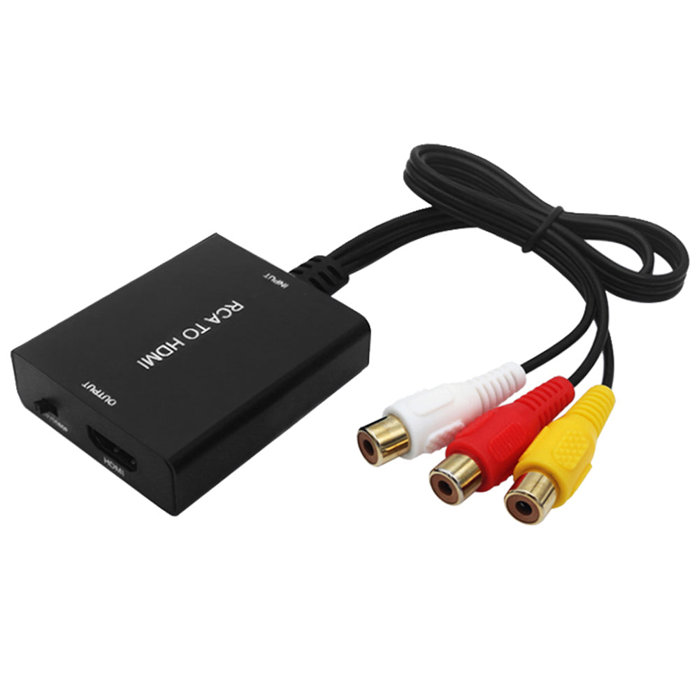 RCA to HDMI Converter HD 1080P Video Output Adapter with Power Cable for HDTV Monitor Projector