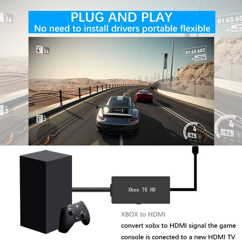 X-BXO 360 to HDMI Adapter with Cable Signal Converter Supports 1080P/720P Compatible with Original Xbox
