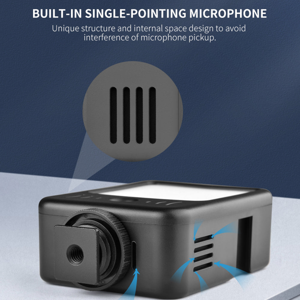 Yelangu LED02 Portable RGB LED Camera Video Light Voice Recorder Mini Rechargeable Photography Lighting