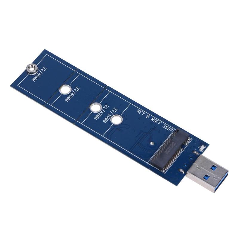 Aluminum Alloy NGFF M.2 SSD to USB3.0 Adapter Card Reader B-key SATA Protocol to USB3.0 Converter Support 5Gbps High-Speed Transmission