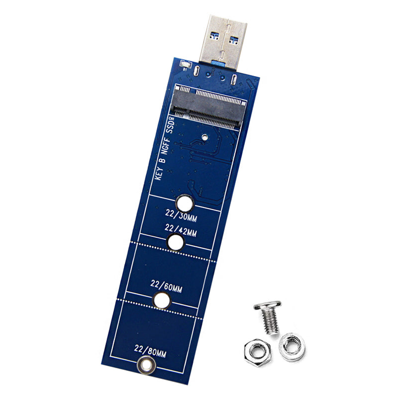 Aluminum Alloy NGFF M.2 SSD to USB3.0 Adapter Card Reader B-key SATA Protocol to USB3.0 Converter Support 5Gbps High-Speed Transmission