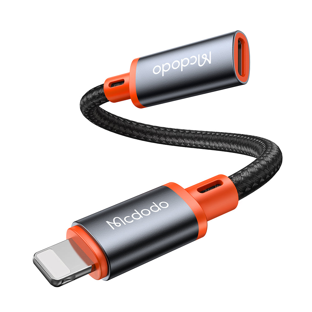 Uniqkart CA-1440 MDD 11cm Female Type-C to Lightning Male Adapter OTG Converter Cable Support Data Transmission Fast Charge