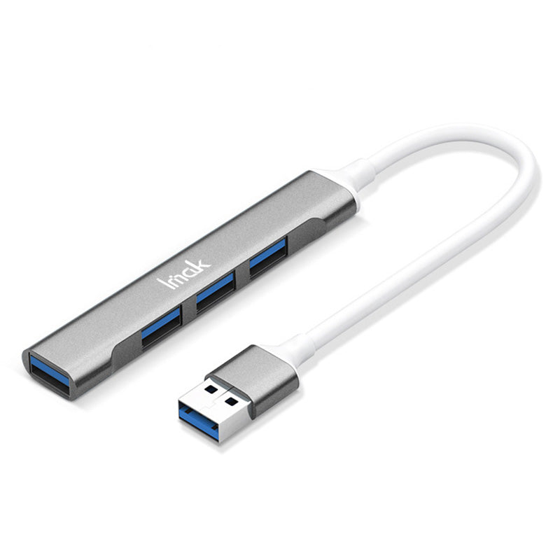 IMAK Multi-Port 4 in 1 USB Docking Station Portable USB HUB Adapter to 3 USB2.0 + USB 3.0 Multifunction Converter Compatible with Windows / macOS / Linux - Grey