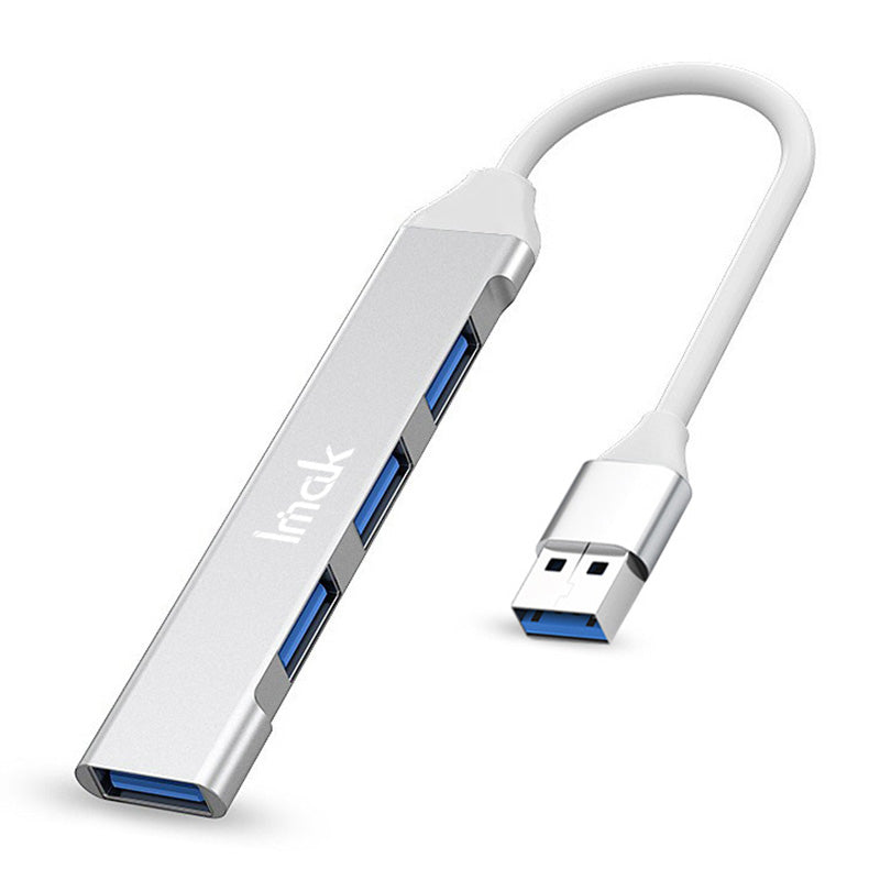 IMAK Multi-Port 4 in 1 USB Docking Station Portable USB HUB Adapter to 3 USB2.0 + USB 3.0 Multifunction Converter Compatible with Windows / macOS / Linux - Silver