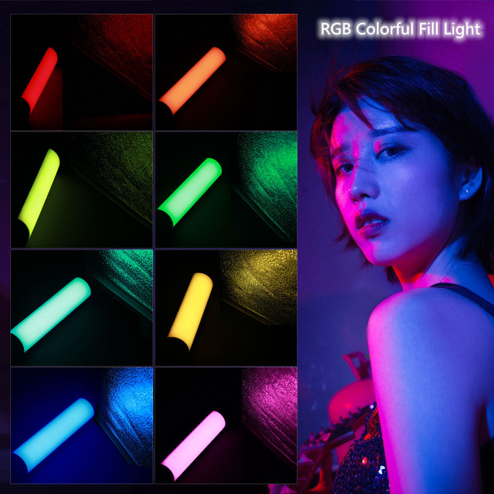 W200 Handheld RGB Colorful Magnetic Fill Light Wand 2500K-9000K Photography Selfie LED Lamp