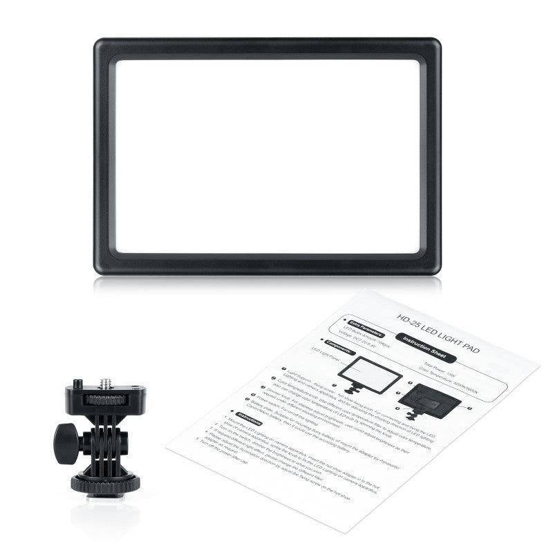 HD-25 LED Video Light 3200K-5600K Dimmable LED Panel Portable Fill Light for Photography Live