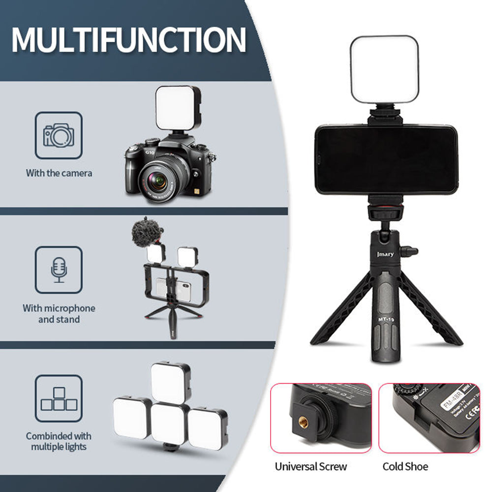 FM48R Portable Mini Camera Phone Fill Light Dimmable Photography LED Fill Light