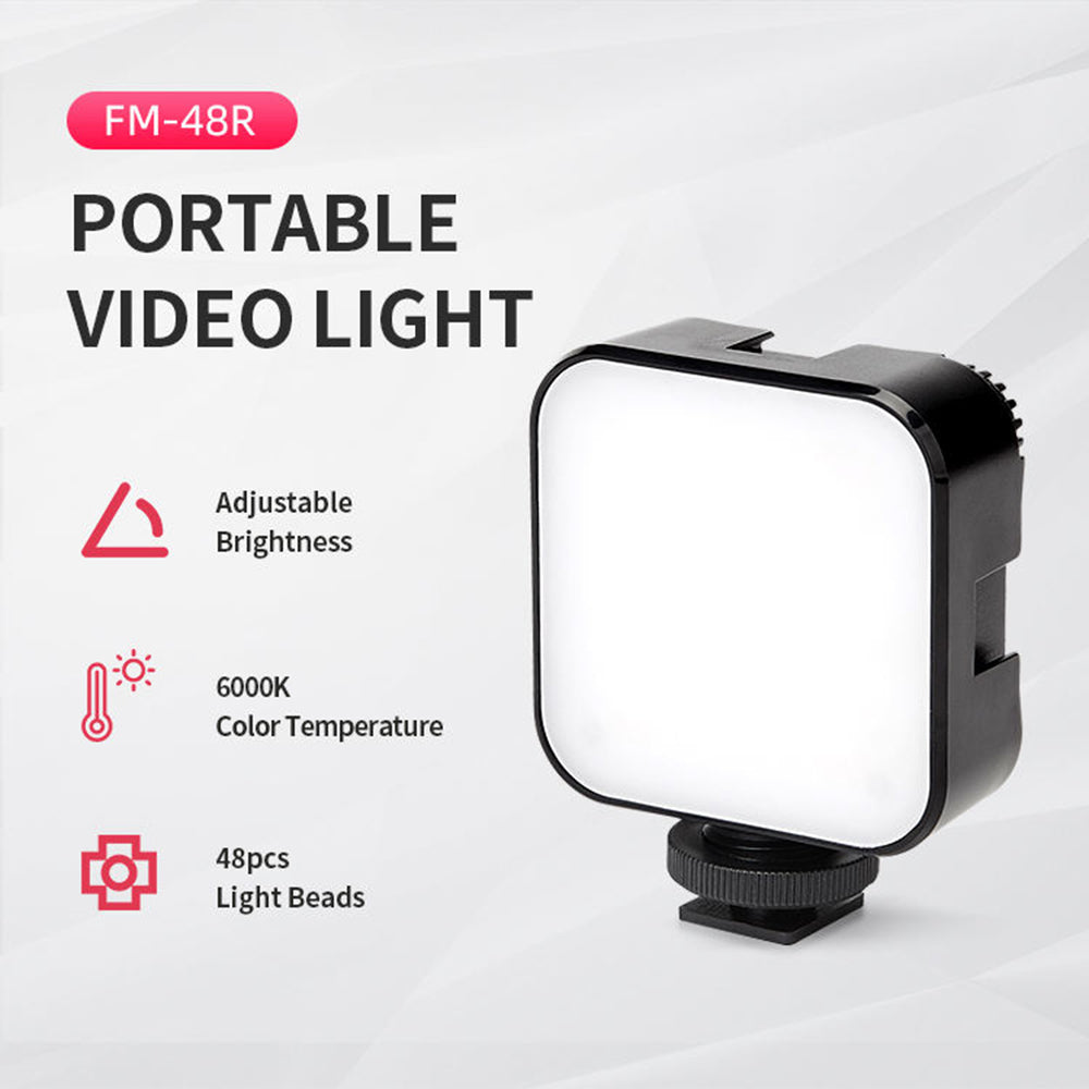 FM48R Portable Mini Camera Phone Fill Light Dimmable Photography LED Fill Light