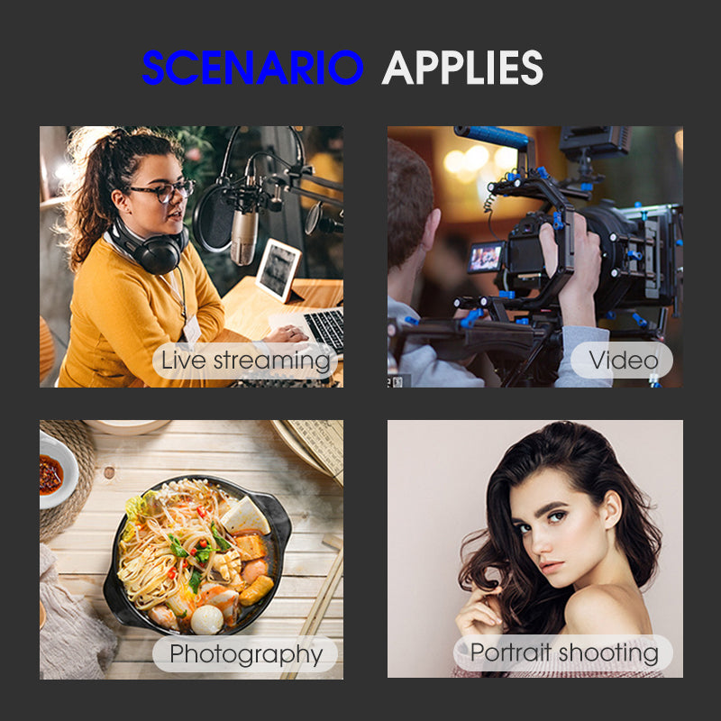 f-500kt 180-Degree Adjustable LED Light Panel 3200K-5600K USB Studio Light Lamp Kit Tripod Stand with 5 Filter Cards for Photography, Live Streaming, Vlogging