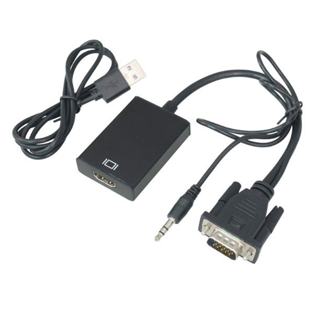VGA to HDMI Adapter Cable VGA Male to HDMI Female Converter Computer to TV HDMI Adapter with 3.5mm Audio Connector