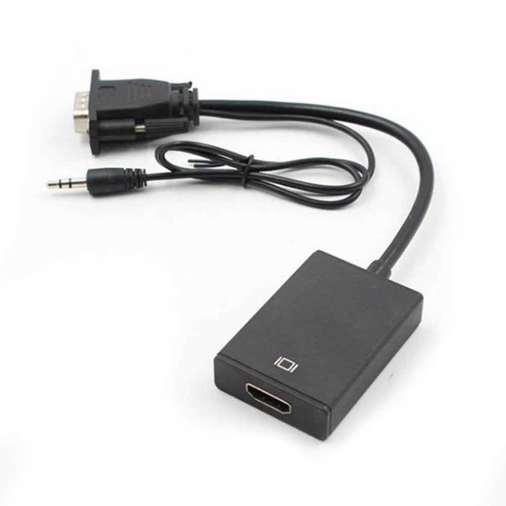VGA to HDMI Adapter Cable VGA Male to HDMI Female Converter Computer to TV HDMI Adapter with 3.5mm Audio Connector
