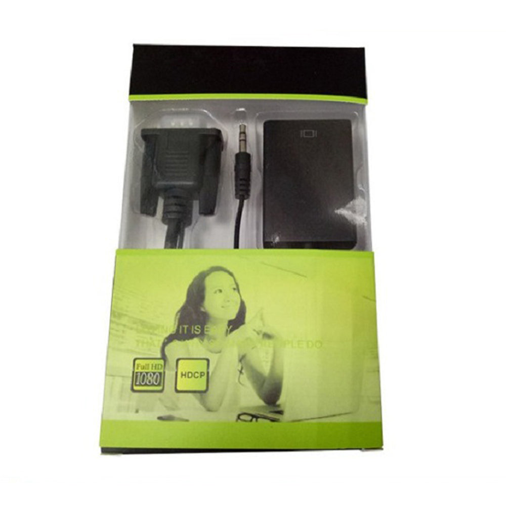 VGA to HDMI Adapter Cable VGA Male to HDMI Female Converter Computer to TV HDMI Adapter with 3.5mm Audio Connector