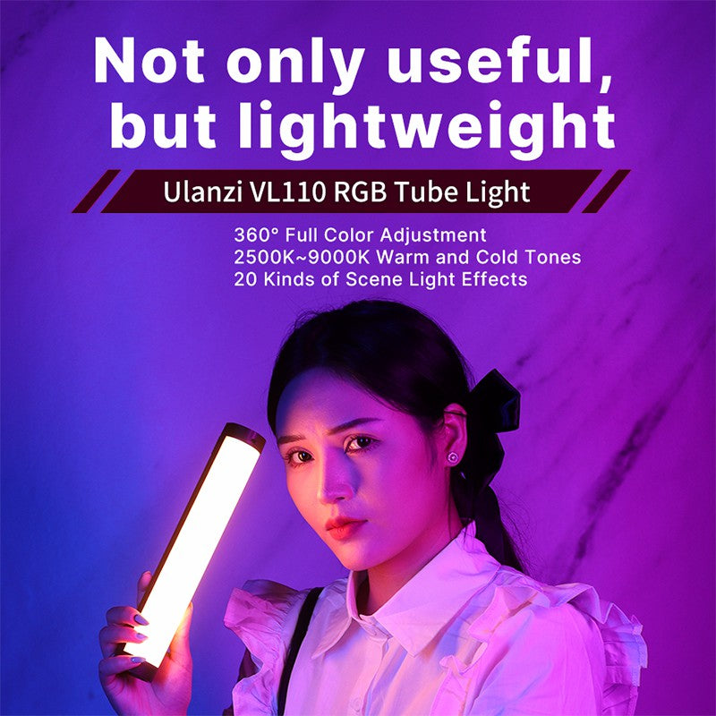 Uniqkart VL110 Portable Mini RGB Fill Light Magnetic Rechargeable Photography LED Bar Light
