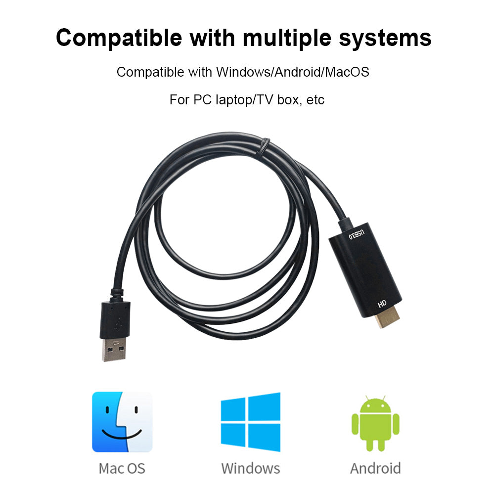 XCU01 1.5m USB 3.0 to HDMI 1080P Adapter Cable Converter Cord for Mac OS / Android / Windows