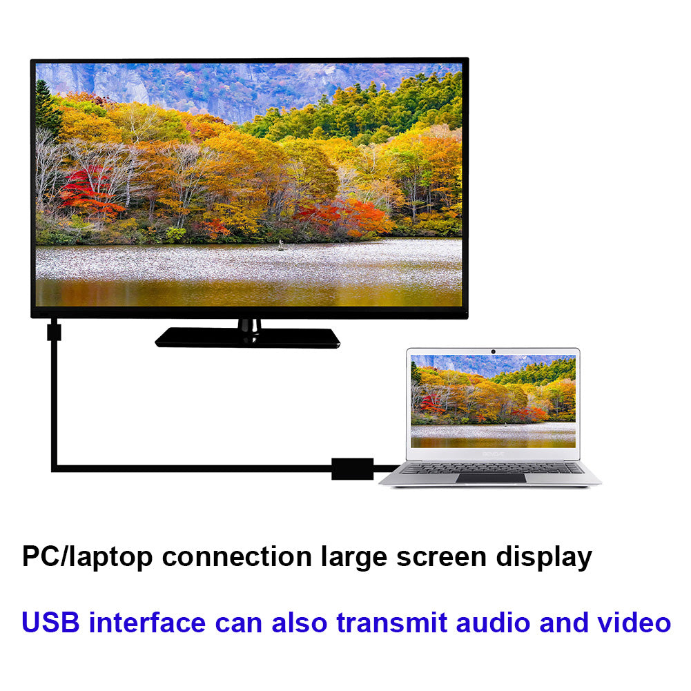 XCU01 3m HDMI HD Video Converter Cord USB 3.0 to HDMI 1080P Adapter Cable for Mac OS / Android / Windows