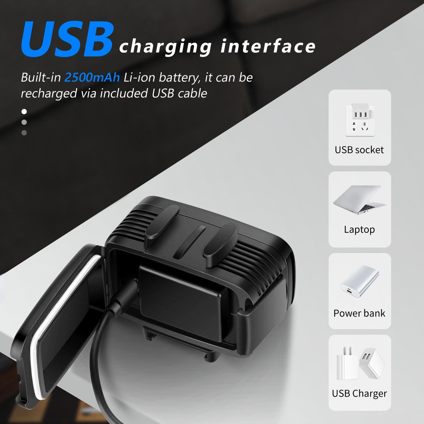 Uniqkart WP11 40m Underwater Diving Light Waterproof LED Video Light 2500mAh 700 Lumens for Action Camera