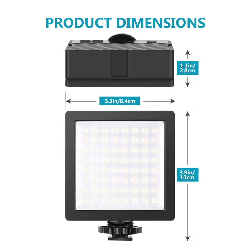 Uniqkart PL100-B Mini Plastic+Metal Camera Phone Photography Fill Light Rechargeable Dimmable LED Fill Light