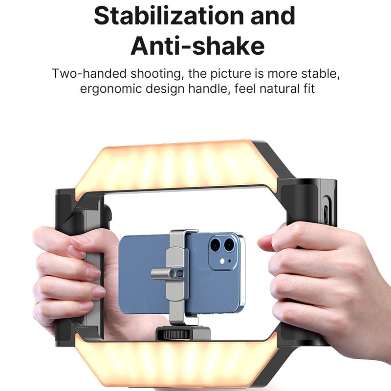 Uniqkart U-Rig Light Wireless Remote Smartphone Video Rig LED Video Light 2 in 1 Ring Light Handheld Light