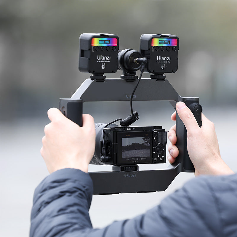 Uniqkart U-Rig Light Wireless Remote Smartphone Video Rig LED Video Light 2 in 1 Ring Light Handheld Light