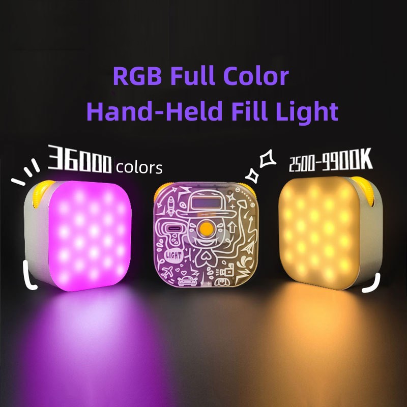 TV-6RGB Portable Mini Cube Light Handheld RGB Pocket Magnetic Fill Light Cell Phone Selfie Light for Photography