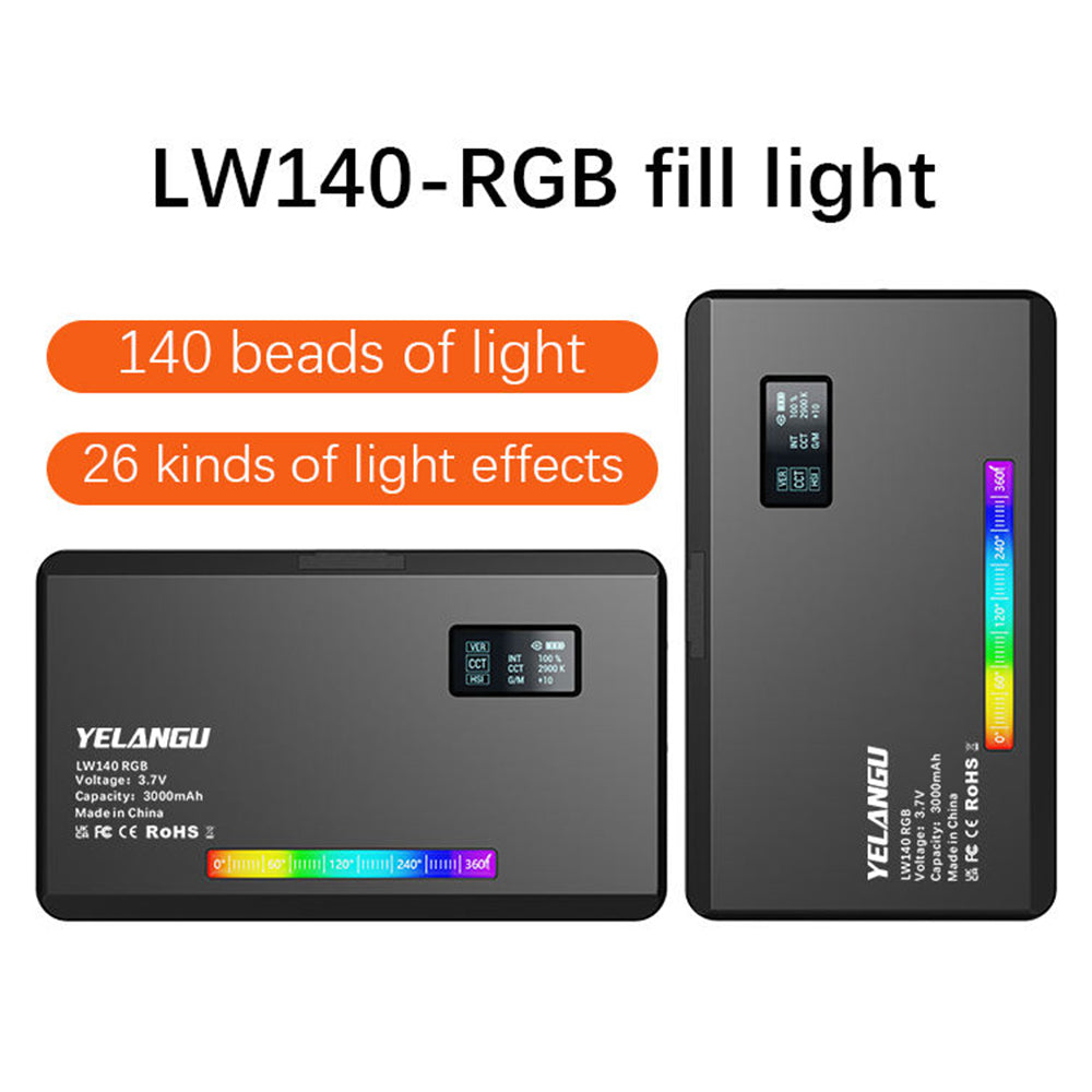 Yelangu LW140RGB Indoor Photography Square Fill Light LED Handheld Ambient Light