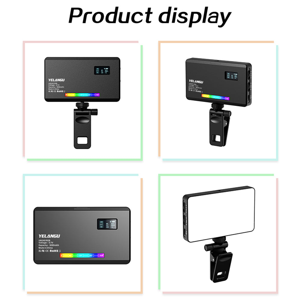 Yelangu LW140RGB Indoor Photography Square Fill Light LED Handheld Ambient Light