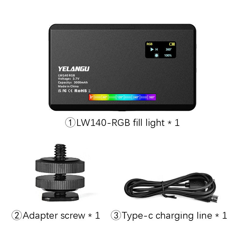 Yelangu LW140RGB Indoor Photography Square Fill Light LED Handheld Ambient Light