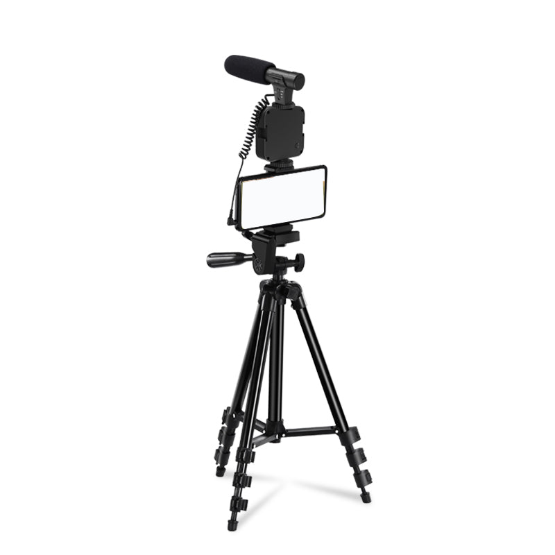 K-05LM Vlogging Kit with Microphone 36 LED Light Bluetooth Remote Smart Phone Holder Tripod