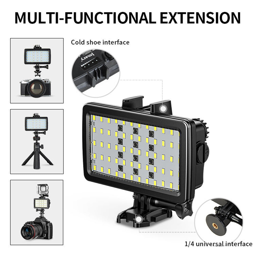 FM-72RGB IPX8 Waterproof Camera LED Fill Light Rechargeable Diving Photography RGB Video Light
