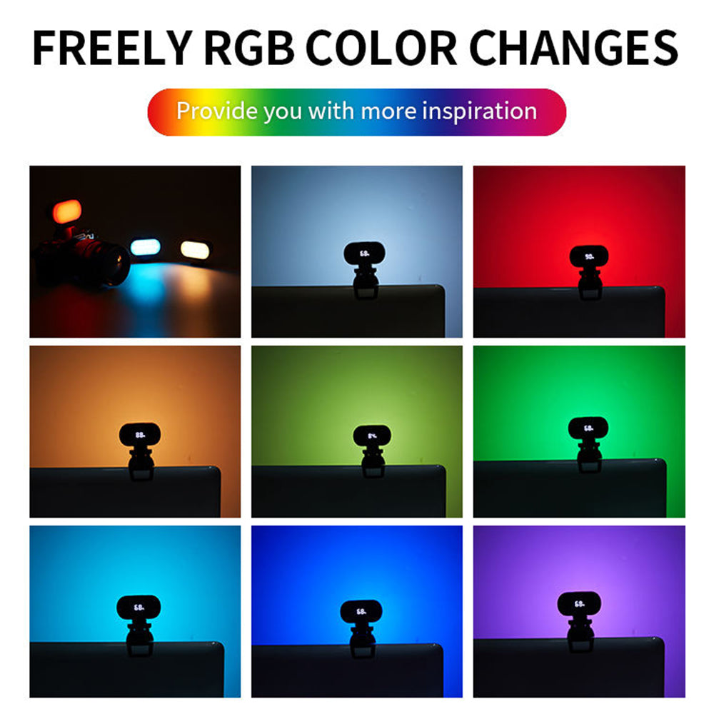 FM-16RGB Portable Mini RGB Video Conference Fill Light Rechargeable Photography LED Fill Light