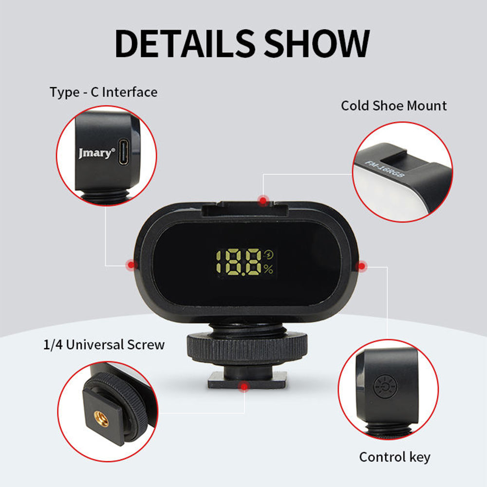 FM-16RGB Portable Mini RGB Video Conference Fill Light Rechargeable Photography LED Fill Light