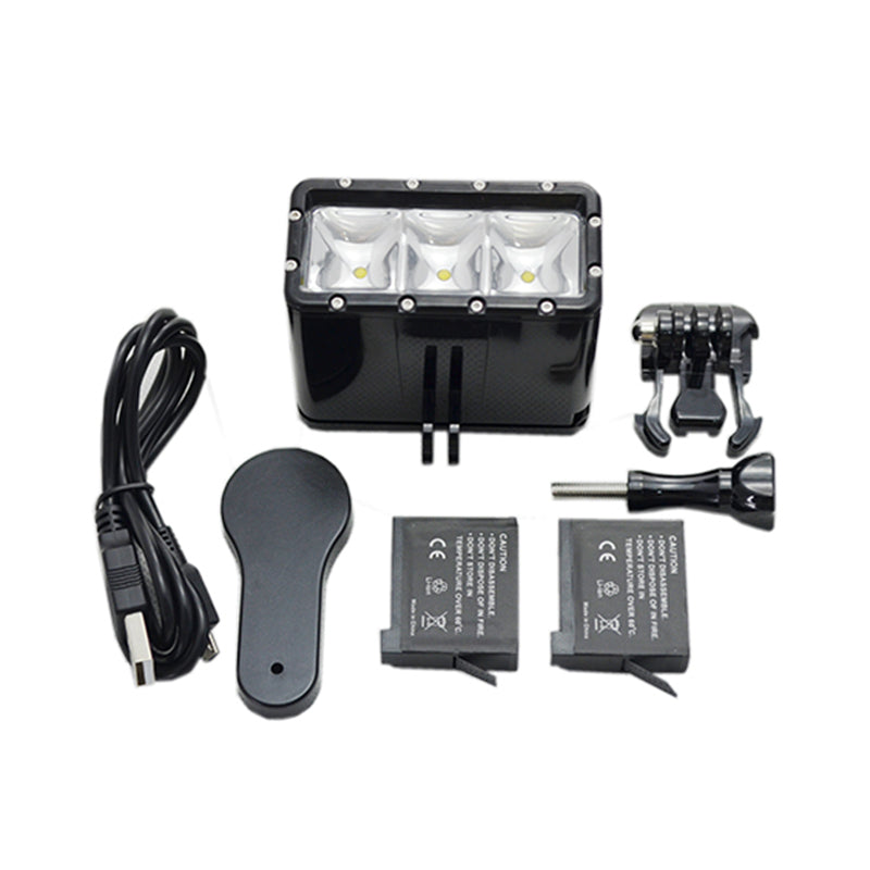 SUPTIG Waterproof LED Diving Light Fill Spot Lamp with Dual Battery for GoPro Hero, SJCAM Diving Lights