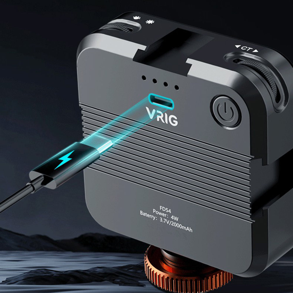 VRIG FD54 Dual Color Fill Light Kit with Clip Mini Selfie Light with Cold Shoe, 1 / 4" Screw for Live Streaming