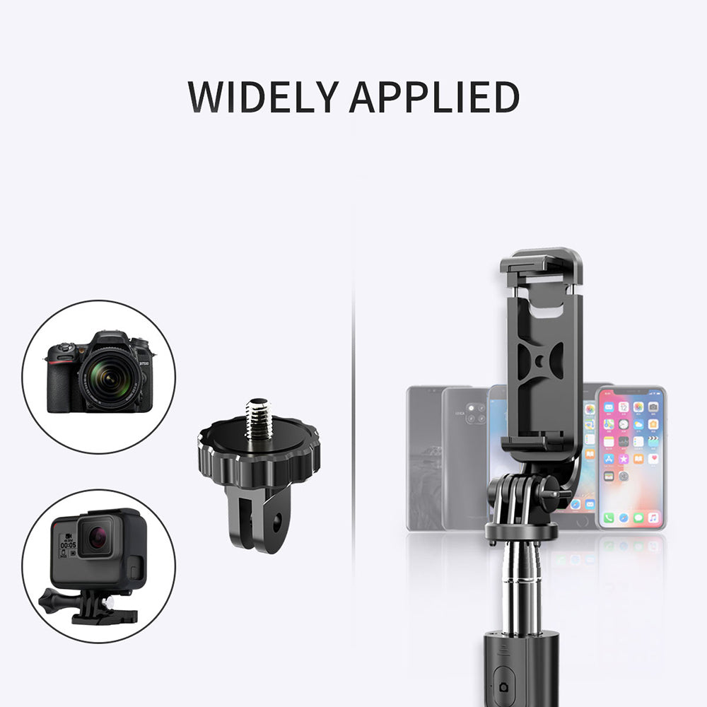 SELFIESHOW L02 Wireless Bluetooth Control Cellphone Selfie Stick 1 Meter Length Tripod Stand - Black