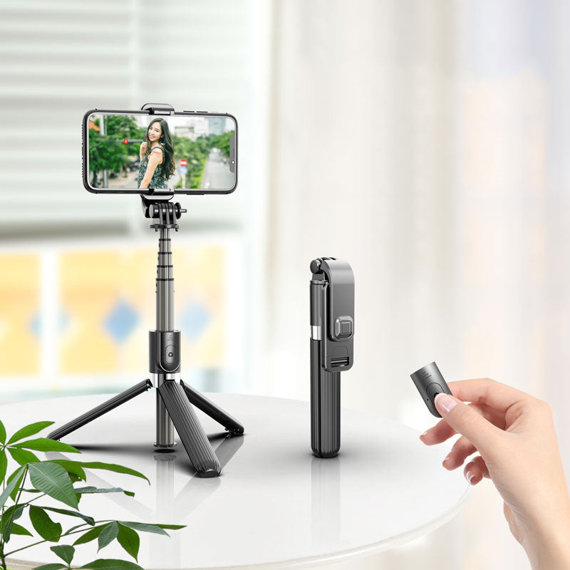 SELFIESHOW L03 Wireless Bluetooth Control Cellphone Tripod Stand Selfie Stick - Black