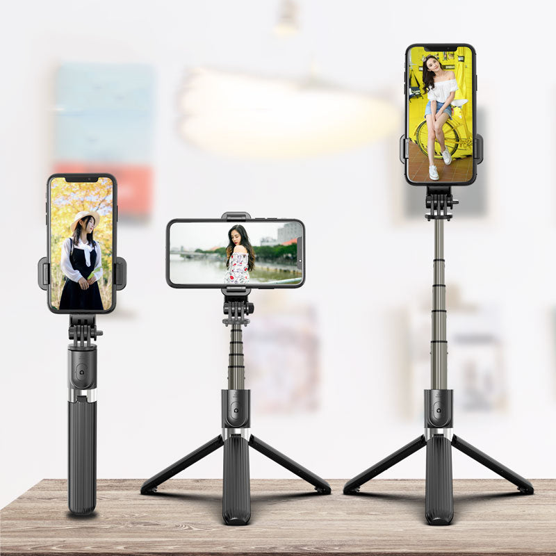SELFIESHOW L03 Wireless Bluetooth Control Cellphone Tripod Stand Selfie Stick - Black