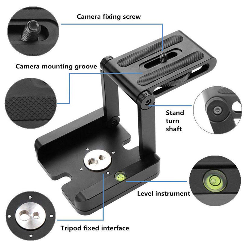 Z Type Tilt Tripod Head Folding Quick Release Plate for Canon Nikon Sony DSLR Stabilizer and Phone