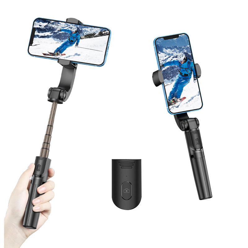S1 Folding Telescopic Single Axis Gimbal Phone Stabilizer Bluetooth Remote Extendable Handheld Selfie Stick Tripod